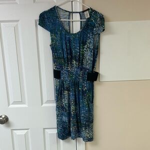 mark. Dress Blue Elastic Band Geometric Print
